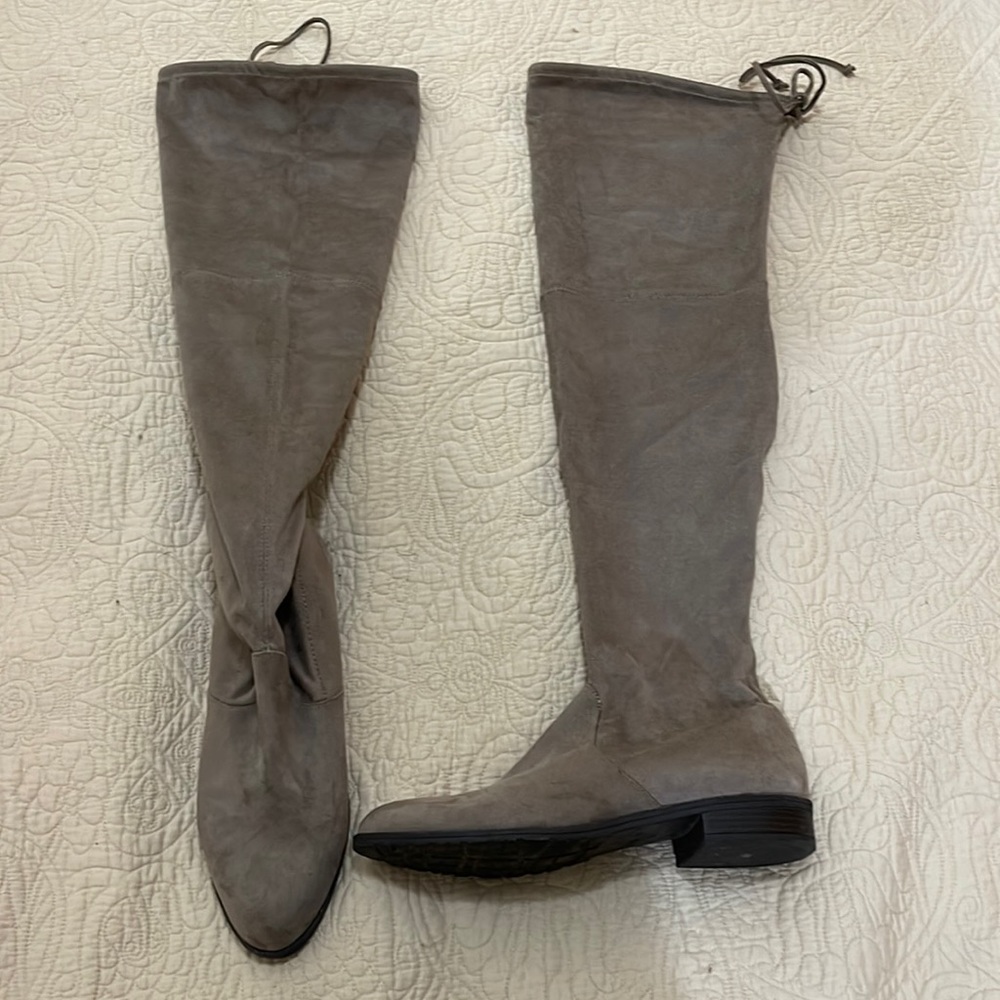 UNISA Over the Knee Taupe Suede Boots